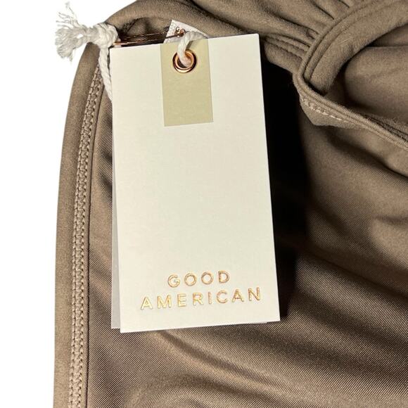 NWT Good American Shine Perfect Fit Brown Padded Triangle‎ Bikini Top Size 7 4X - Picture 4 of 6